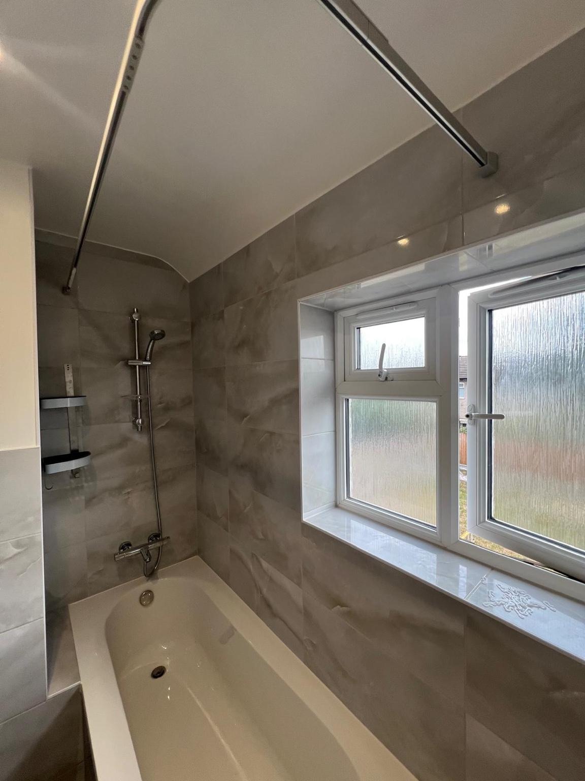 Completed bath and shower