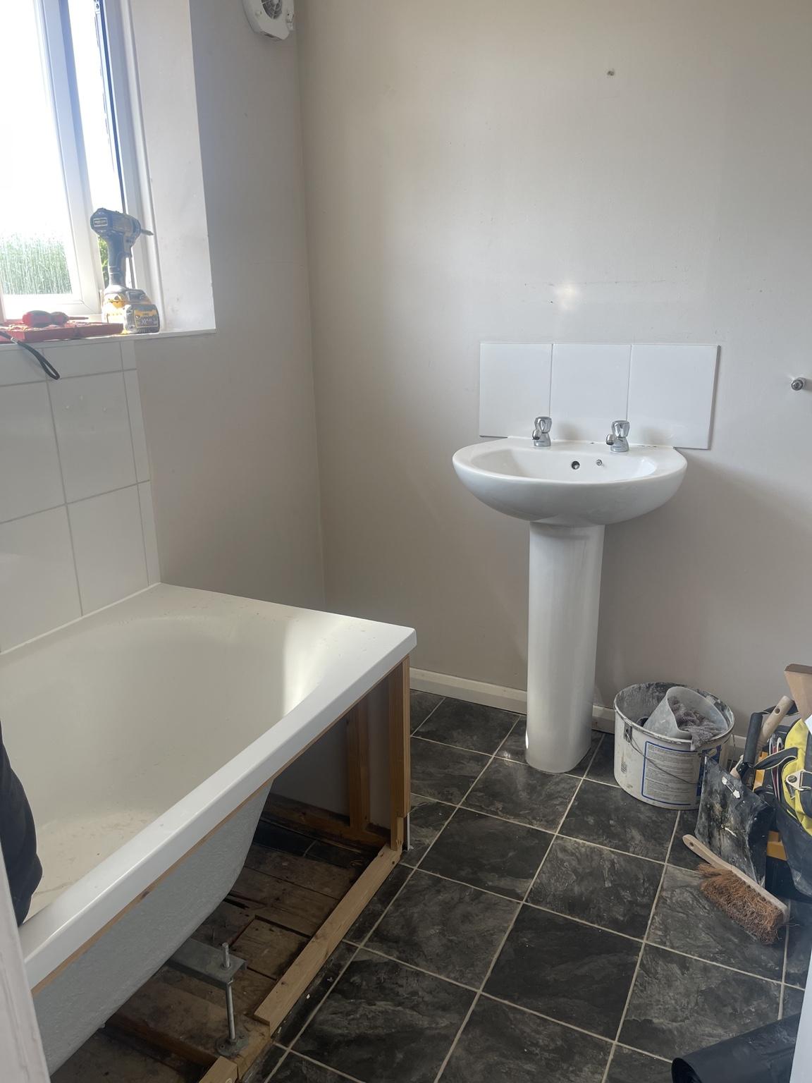 Bath installation during the renovation