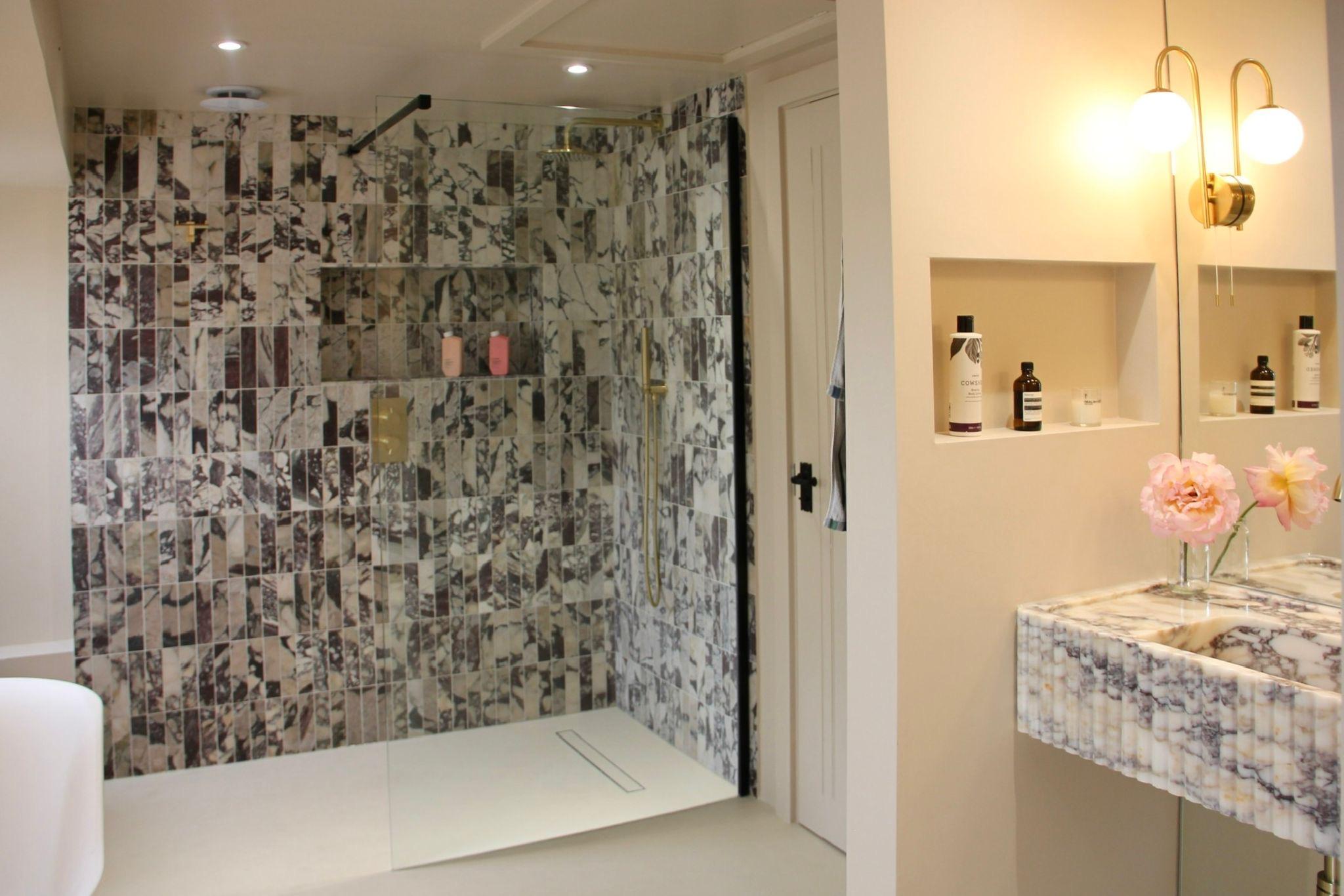 Luxury Natural Stone & Microcement Bathroom — completed bathroom